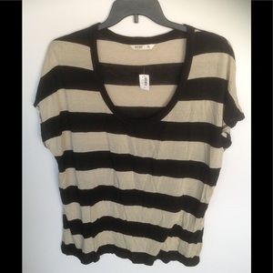 Old Navy Striped Blouse - Black & Cream - XL - NWT